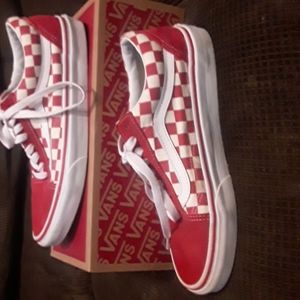 Red checkered vans